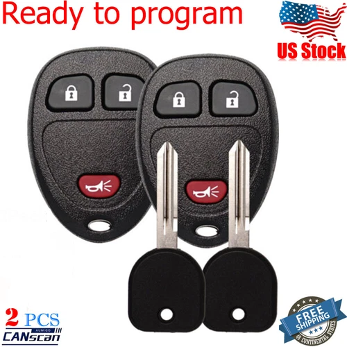 2 for 2007-2013 GMC Sierra Chevrolet Silverado 1500 2500 Remote Fob+Key OUC60270