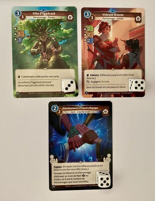 3X Seltene Karte Axiom ALTERED Tcg Mädchen Yggdrasil Leerer Training BTG KS FR