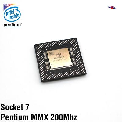 CPU INTEL PENTIUM MMX 200MHZ SL27J / P55C  PROCESSOR SOCKET 7 SOCKEL FV80503200