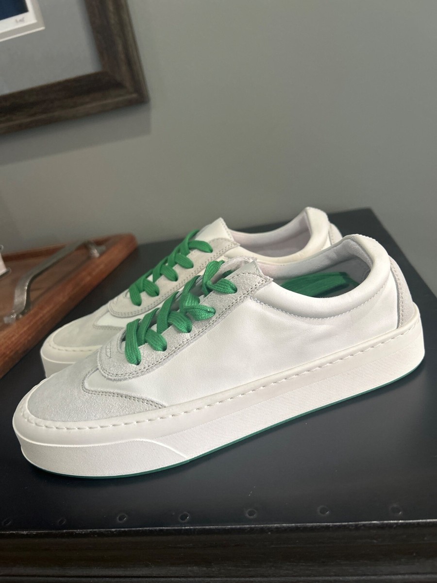 The Row Marley Suede Paneled Leather Sneakers Milk White