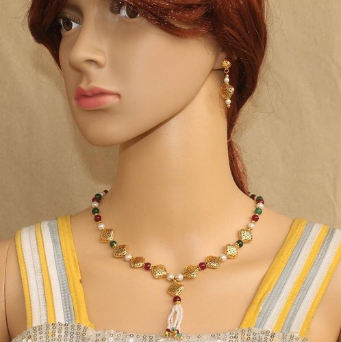 Pearl Beads Necklace Set Handmade Fashion Jewelry Set Multicolor For Women - Picture 3 of 11