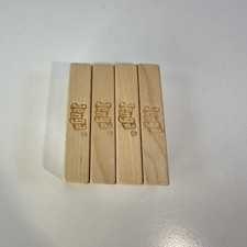 Juego de 4 Bloques de Repuesto Jenga 3” Ancho Madera Real Buen Estado Juego