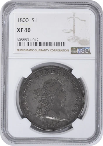 1800 Bust Silver Dollar EF40 NGC
