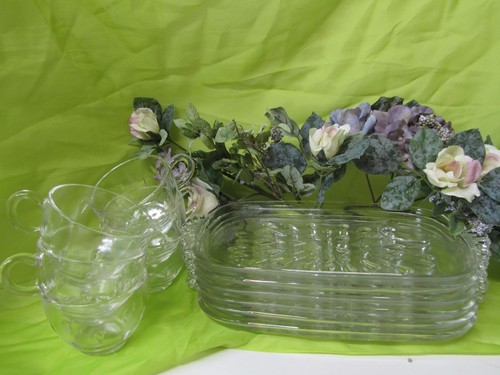 Hazel Atlas Tear Drop Pattern Snack Plates and Cups (12pcs)Lot A-9 - 第 1/5 張圖片
