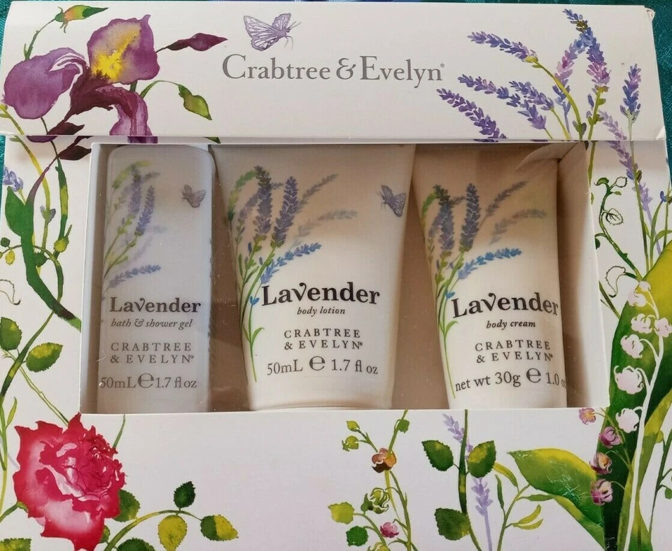 CRABTREE & EVELYN GEL DE BANHO, CREME CORPORAL E LOÇÃO LINDO CONJUNTO DE PRESENTE LAVANDA - Imagem 3 de 4