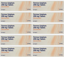 10 x Ferrous Sulfate 200mg Iron Tablets - 28 Pack | Anemia Supplement | Energy