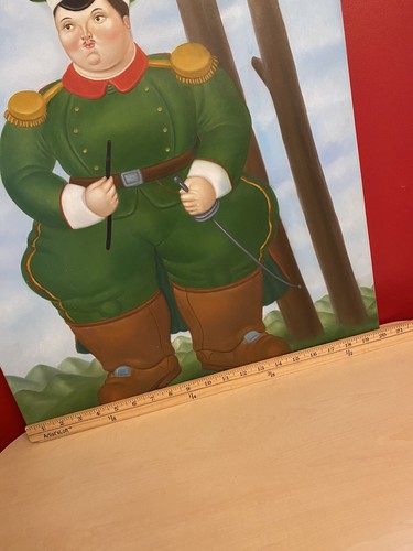 Hand Painted Oil Art Reproduction Of Fernando Botero “Field Marshall” 24” X 20” - Picture 16 of 17