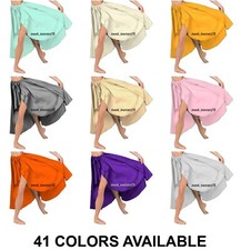 High low skirt Satin Panama skirt Asymmetrical Skirt BellyDance Ballet Dance S73