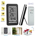 LCD Digital Thermometer Clock Indoor/Outdoor ℃/℉ Wireless Temperature Meter