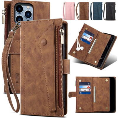Handy Hülle Für iPhone 17 16 15 14 13 12 Pro Max Leder Schutzhülle Brieftasche