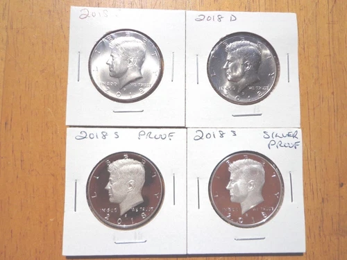 2018 P D S S Silver & Clad Proof Kennedy Half Dollar PDSS 4 Coin Lot Set