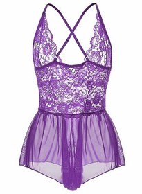 Crotchless Lace Teddy Lingerie Exotic Lingerie for Women Boudoir Outfit US STOCK