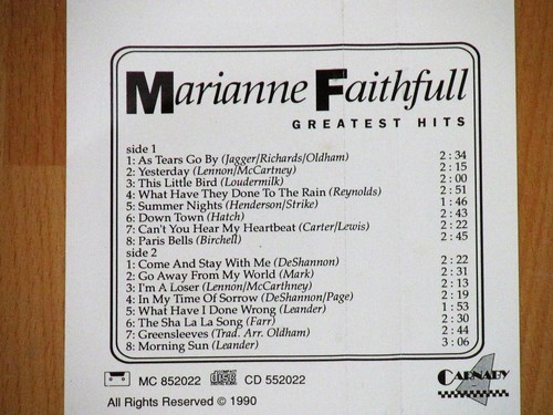 MC - Marianne Faithfull - Greatest Hits - Picture 3 of 3