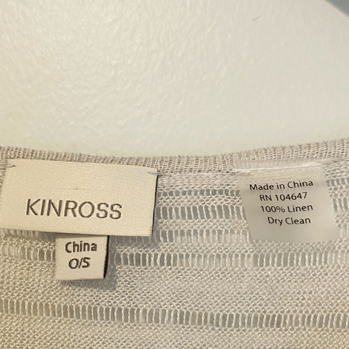 Kinross Fringe Openwork Linen Poncho One Size - Picture 4 of 5