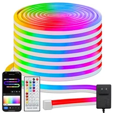 Neon Rope Lights RGB Color Changing IC 33Ft LED Neon Rope Light Outdoor