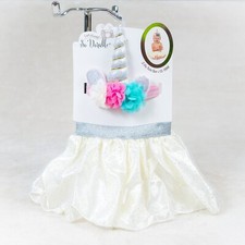 NEW Unicorn Birthday Tutu and Headband Pink/Cream/Blue 12-18 month