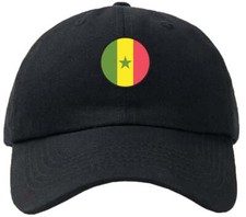 Senegal Flag Circle Black Baseball Cap Personalization Available