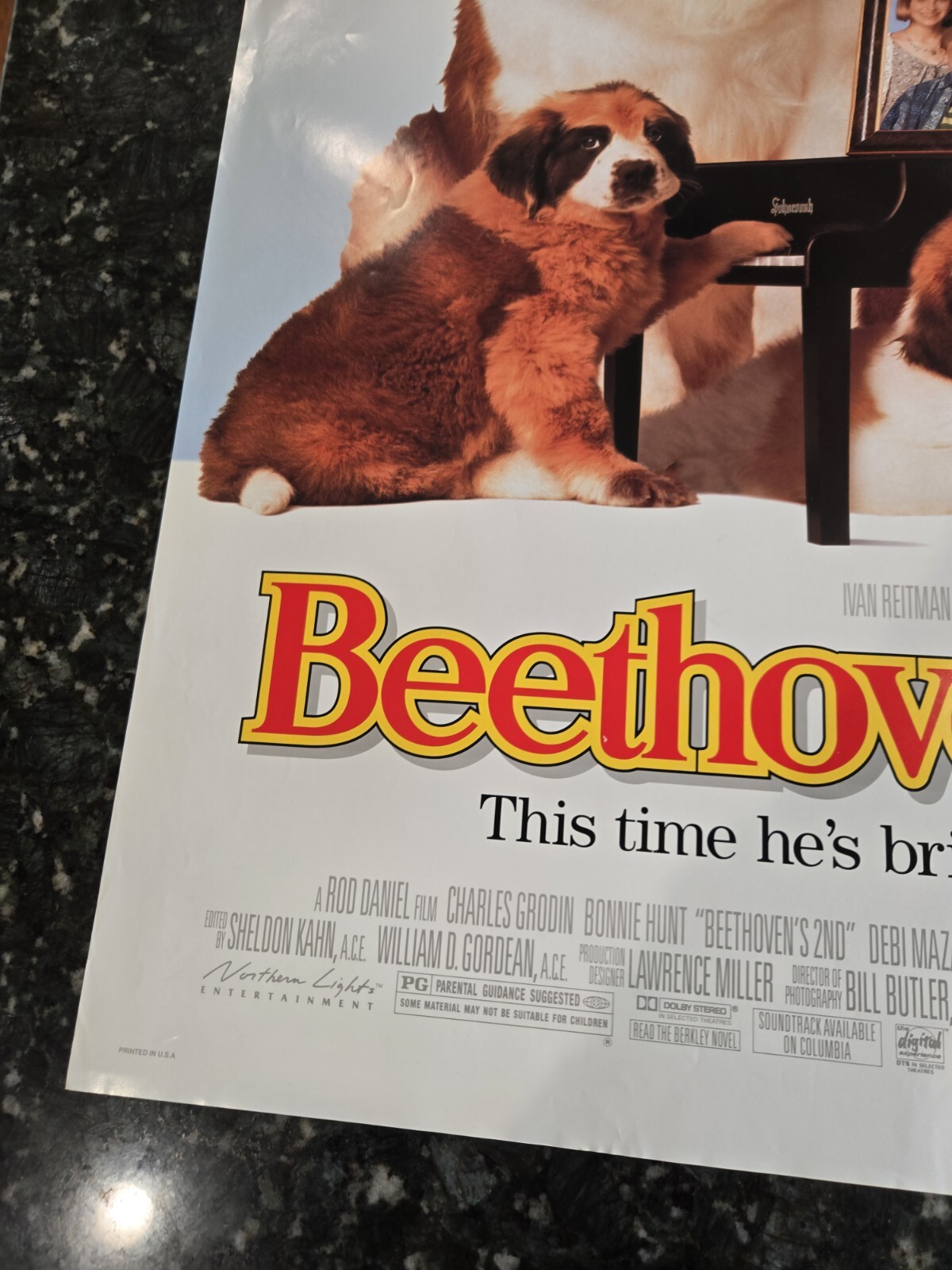 Beethoven's 2nd (1993) Official Movie Poster 27X40 Original Rolled Double Side 