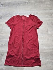 Loveriche Women's Red Faux Suede Dress Size Small