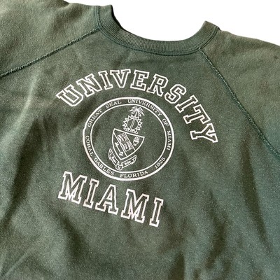 Rare Vintage 60s Miami University College Sweatshirt Faded Raglan 