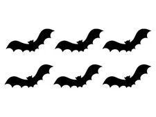 Bats 6 PCS PACK Vinyl Decal Halloween Scary Silhouette Car Outdoor Sticker