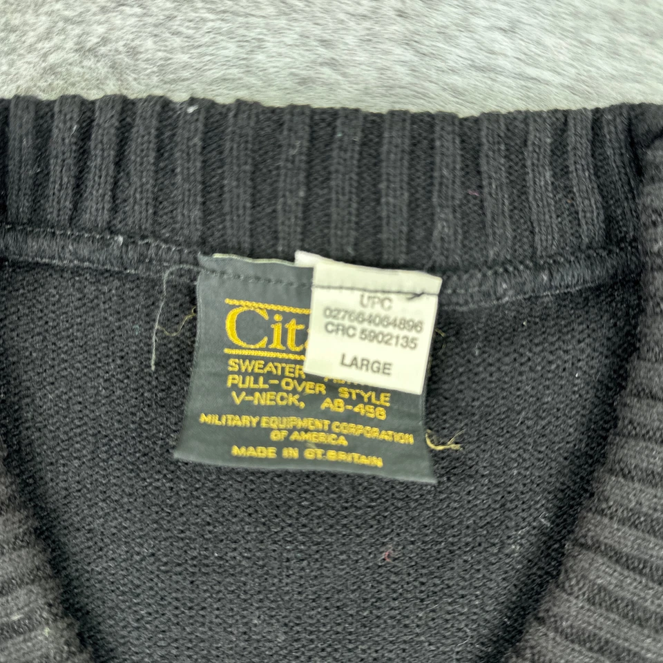 Vintage Citadel Sweater Mens Large Black Patches Military Equipment Corp Outdoor - Image 2 of 4