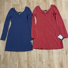 Art Class Dress Bundle Long Sleeve Girls L (10/12) Red Hearts Blue Ribbed New
