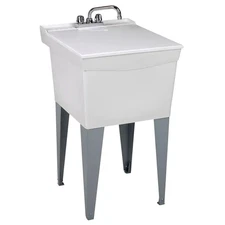 Utilatub Combo 20 In. X 24 In. X 33 In. Thermoplastic Floor Mount Laundry Tub