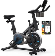 Exercise Bike, Brake Pad Stationary Bike with Exclusive App, Low Noise Indoor Cy