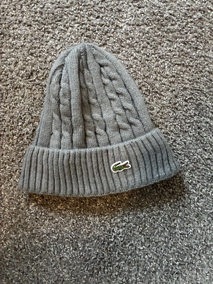 Lacoste Vtg Beanie Hat Pom Cable Knit Ribbed Grey One Size Japan​ Lacoste Vtg Beanie Hat Pom Cable Knit Ribbed | Mercari main image 2