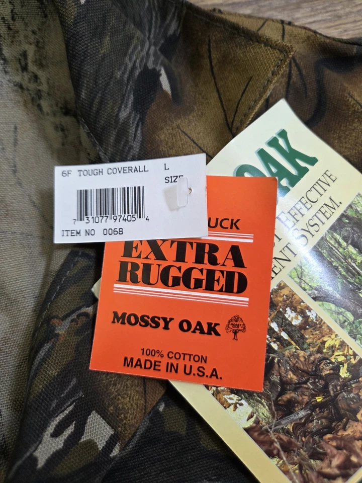 Vintage Mossy Oak Fall Foliage Coveralls NWT Deadstock Size Large *Rare - Image 3 of 4