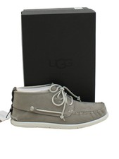 UGG Men's Shoes UK 7 Grey 100% Leather Boat Shoe New with tags