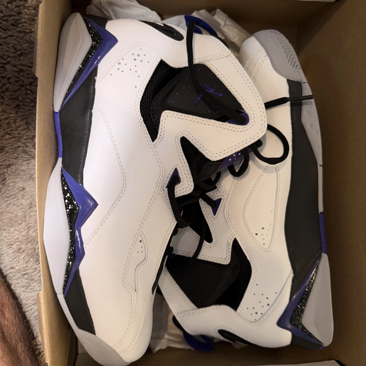Jordan True Flight Nike Black/White Purple Dark Concord Men\'s Size 8.5 JORDAN Grade School Jumpman MVP DZ5577 006 - Shiekh main image 4