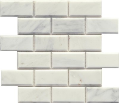 Emser Tile M051212MBVV2 Marble - 12'' x 12'' Brick Wall Tile - - Winter Frost