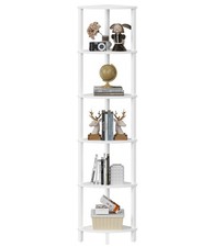 Corner Shelf, 6-Tier Corner Bookshelf, Industrial Corner Ladder Shelf, DIY St...
