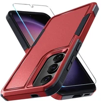 For Samsung Galaxy S25 FE Case Shockproof Phone Cover Dual Layer +Tempered Glass