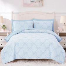 Full Size Comforter Sets with Sheets for Girls-7 Pieces Jacquard Bed in A Bag