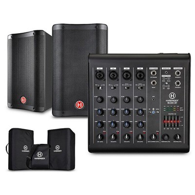Harbinger M200BT Portable PA with Bluetooth and Custom Carry Bags 10'' Mains