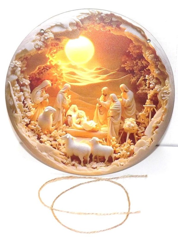 Wooden Wall Art NATIVITY SCENE 8" #78
