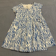 Diane Von furstenberg DVF for Target Girls 4/5 Sea Twig Blue Faux Wrap Dress