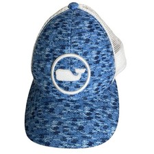 Vineyard Vines blue gray camouflage camo whale baseball cap hat snapback