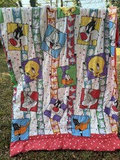 Vintage 1993 Looney Tunes Full Comforter Sheet Set Tweety Bugs Daffy RARE