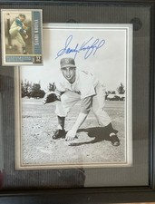 Sandy Koufax signed picture framed (13” x 15”) w/COA and #32 baseball card