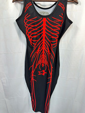 Vintage Kik Girl by Kikwear Y2K skeleton graphic dress, size Medium.