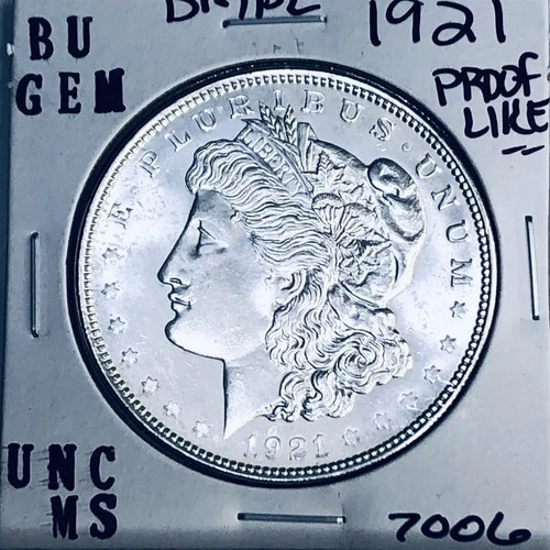 1921 BU GEM MORGAN SILVER DOLLAR UNC MS+++ U.S. MINT RARE COIN 7006
