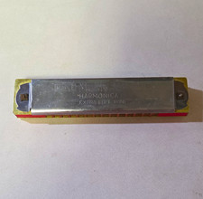 Maple Music Master Diatonic Harmonica Key of C Extra Full Tone Red/Silver 4.25"