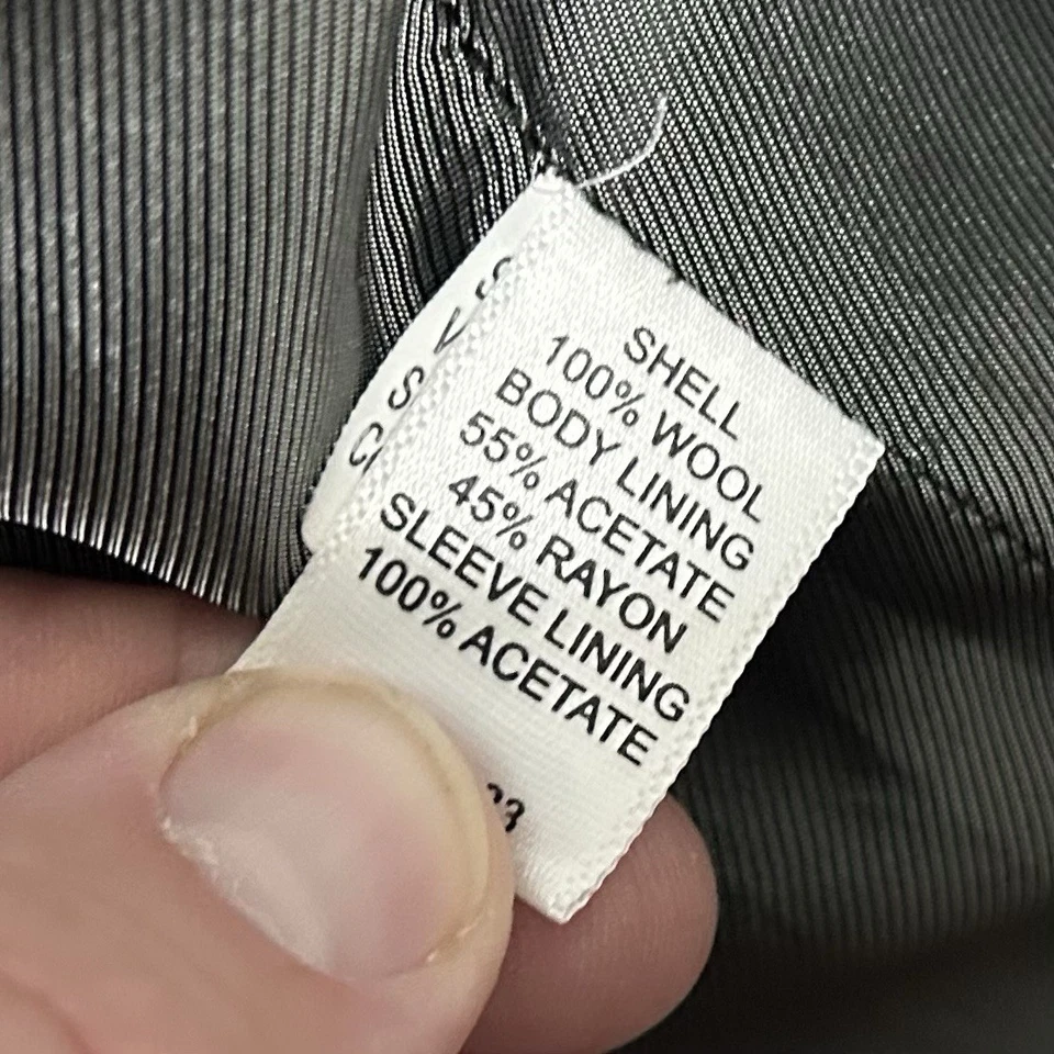 Abrigo Deportivo Banana Republic 40S 100% Lana Gris Glen Cuadros Dos Botones Ventilados Foto 4 de 4