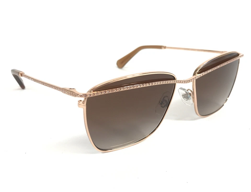 Óculos de sol Swarovski SK7006 403013 ouro rosa com cristais rosa e lentes marrons - Imagem 3 de 4