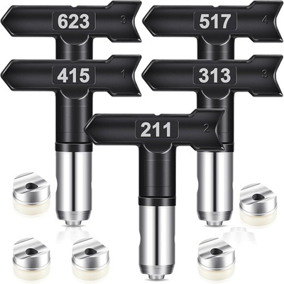 #ad Graco Paint Sprayer Tips 5 Pcs Airless Paint Sprayer Tips Set 211 313 415 517 $21.89