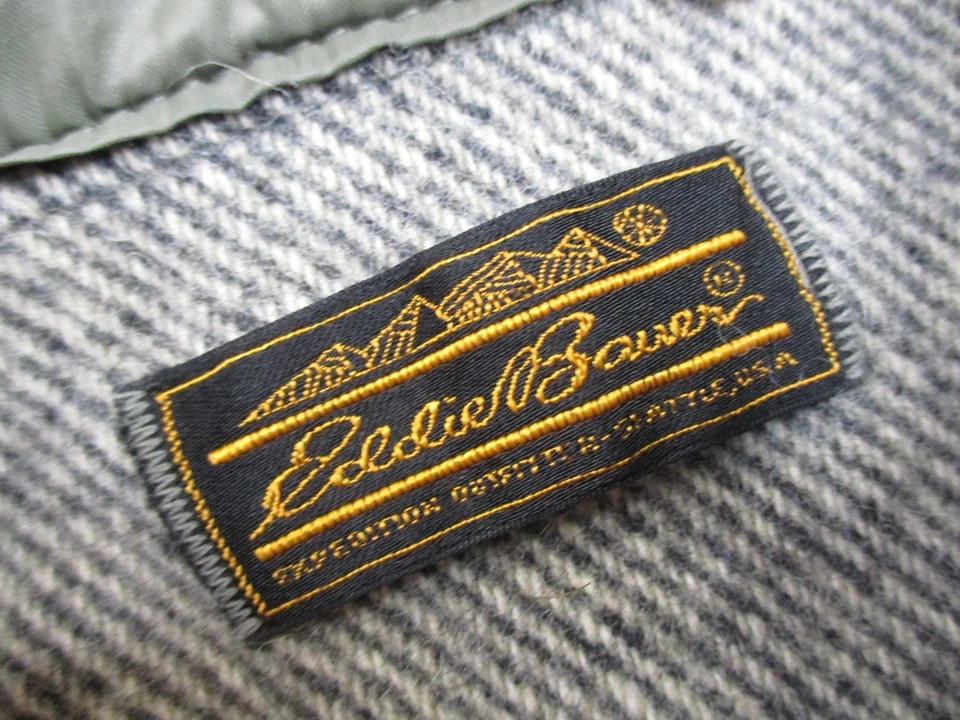 Camisa Chaqueta De Colección Eddie Bauer Para Hombres XL Mezcla de Lana Botón Tareas Chamarra EE. UU. 90s Foto 4 de 4